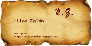 Milos Zalán névjegykártya