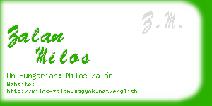 zalan milos business card