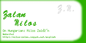 zalan milos business card